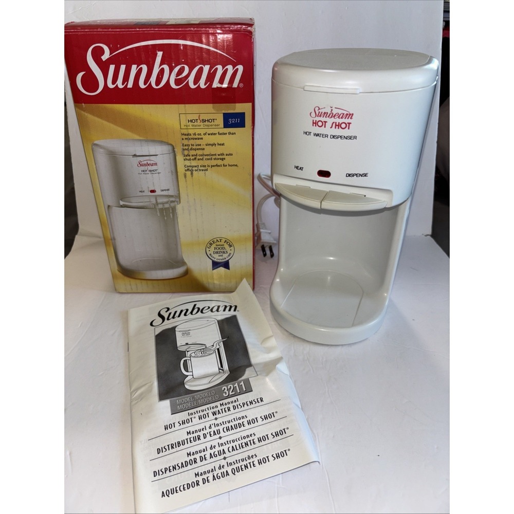 Sunbeam Hot Shot 3211 Electric Hot Water Dispenser 16 Oz. White Tested